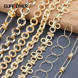 قلادات قلادة Gufeather C170Diy Chainpass Reachnickel Free18k Gold PlatedCopper MetalCharmsdiy Bracelet Make1M/Lot 240419