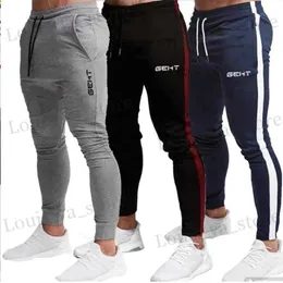 Men's Pants GEHT brand Casual Skinny Pants Mens Joggers Sweatpants Workout Brand Track pants New Autumn Male Fashion Trousers T240419