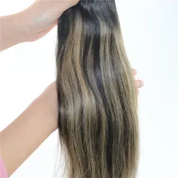 Teia o cabelo humano tecer ombre cor cor de cor de cabelo virgem brasileiro Extensões de trama de cabelo balayage dois tons 2 #marrom a #27 Blonde279i