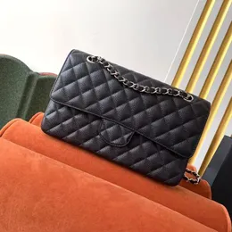 10A Highest quality Womens Shoulder bag Real Leather Medium Caviar Lambskin Quilted Purse Flap Black Mini Square Bag Luxury Designer Chain Strap Handbag