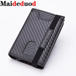 Holders New style Vintage Antitheft Men Credit Card Holder Blocking Rfid Wallet Leather Unisex Security Information Aluminum Metal Purse