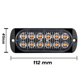 2024 2x Truck 12V 24V 6smd LED Strobe Warning Light Strobe Grille Flashing Lightbar Car Beacon Lamp Amber Yellow White Traffic Light - for