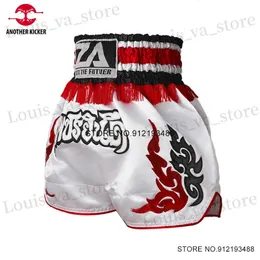 남자 반바지 Muay Thai Shorts Knitted Boxing Shilds Mens Childrens 2024 Cage Fighting Taekwondo Pants Gym Grappling 무술 의류 T240419