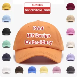 Kunems Custom Hat вышивка бейсболка для женщин и мужчин DIY печатный текстовый дизайн кепку Summer Sun Hat Unisex Wholesale 240411