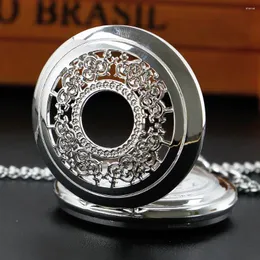 Pocket Watches Silver Watch Herren hochwertige Halskette Timing Anhänger Frauen Schmuck Geschenkuhr