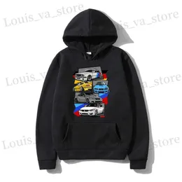 Herr t-shirts 2024 mens hoodie vintage sport bil America strt stil lång slve hooded topp mens hög strt hip-hop ren bomulls hoodie t240419