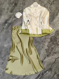Sukienki robocze w chińskim stylu ulepszona młodzież codzienna noszenie drukowane bluzki górne wszechstronne pół spódnicy Summer Dwuczęściowe stroje dla kobiet