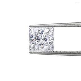 Löst diamanter högklassigt utmärkt fyrkantigt klipp 2 2 mm bra eld vit färg gra moissanite diamon syntetisk sten för smycken 25 st/parti