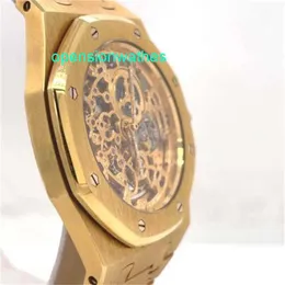 Audemar Pigue Luxury Watches 남자 자동 시계 Audemar Pigue Royal Oak Squelette 39 mm 18k 또는 Jaune Limite Homme 14789ba fnt3