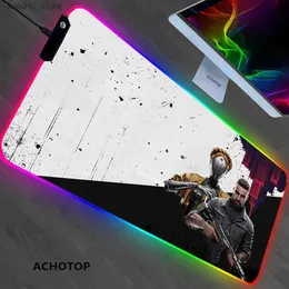 Maus -Pads Handgelenk ruhen Atomic Heart Maus -Pad Mousepad große Kunst Computerpolster LED PC Zubehör GGB RGB Backstreuit Mousemats Verriegelung Kantenweicher Y240419