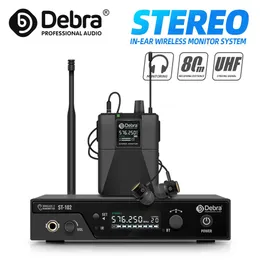 Debra ST-102 UHF Stereo Wireless In-Ear Monitor System 80-300m Distanza di trasmissione per lo studio Stage Performance Studio Registrazione 240411