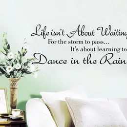 Wall Stickers 2024 Alphabet Phrase Life Isn't About Waiting Quote Dancing In Rain 3D Decal Words Home Decor