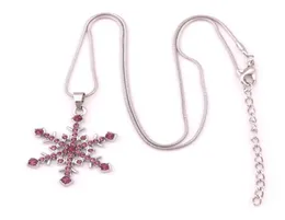 X7 TONE SILVER Crystal Snow Cipndant Necklace 18Quot Snowflake inverno per le vacanze di Natale Gioielli 6136998