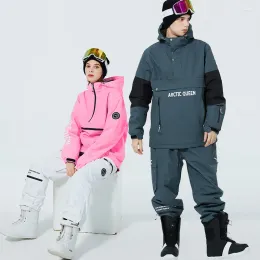 Jackor skidjackor män kvinnor skidjacka snö byxor varma vindtäta vinter overall hoodie vattentät utomhus sportkläder snowboardi