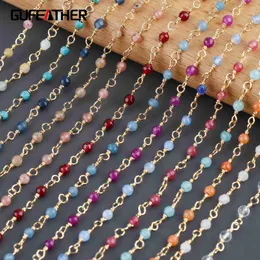 펜던트 목걸이 Gufeather C188diy Chainpass Reachnickel Free18k 금색 Platedcoppernatural Stonediy Bracelet Necklacejewelry Making1m/Lot 240419