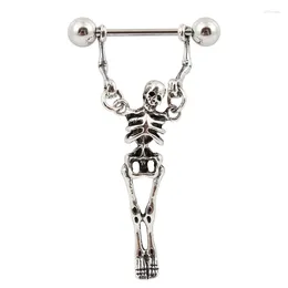 Catene cranio e anello mammario anti-allergia Asta in acciaio inossidabile corpo piercing sexy nightclub gioielli semplici eleganti moda