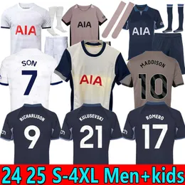 S-4XL 24 25 Richarlison Son Totten Kane Soccer Jerseys 2025 2024 Maddison Ham Kulusevski Hojbjerg Perisic Llors Romero Lucas Fans Player Men Kit Football Shirts