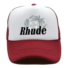 rhude hatts для мужчин дизайнерские шляпы холст бейсболка шариковые шапки женщин вышитые буквы Ball Cap Summ Sun Hat Trucker Trend Street Par