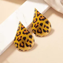 Other Exaggerated Geometric Leopard Print Water Drop Stud Earrings For Women Holiday Party Gift Fashion Jewelry Ear Accessories E435 240419