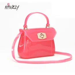 Taschen Frauen Mini -Süßigkeiten Farbe PVC Jelly Handtasche Kinder Mädchen Umhängetasche transparent Geldbeutel Kinder Kinder Messenger Beach Crossbody Tasche