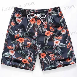 Shorts masculinos havaianos palmoril tropical tr 3d praia de praia de praia masculino strt calça curta shorts shorts de verão verão esportes esportes brows t240419