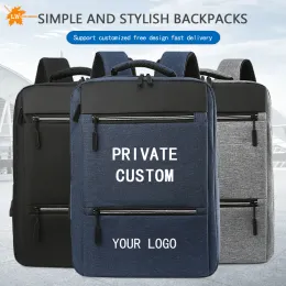 حقائب حقيبة ظهر مخصصة بالجملة مع فتى شعارك و Girl School Bag Business Travel Laptop Bag Personalizada Print DIY اسم الصورة
