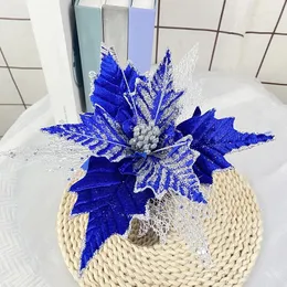 الزهور الزخرفية زخارف عيد الميلاد بريق الترتر الاصطناعي قطعة قماش الحرير الاصطناعي