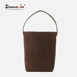 Сумки для плеча Donna-in Natural Cow Suede N/S Парковая сумка для женщин Nubuck Coffe