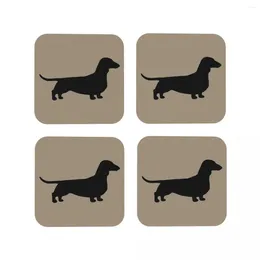 Tapetes de mesa silhueta de cachorro Dachshund