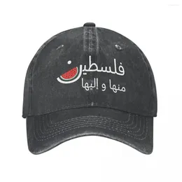 Boll Caps Vintage Palestina med vattenmelon baseball unisex orolig denim tvättade snapback cap palestinian träning hatt