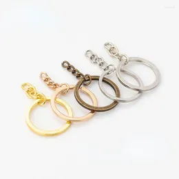 Schlüsselanhänger Split Ring Keychain 50 PCs/Los Schlüsselkette 6 Farben 50 mm langer Runde Keyrings Großhandel