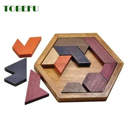 3D -Rätsel Holz geometrische Form Jigsaw Board Rätsel Kinder Gehirn Teaser Nicht giftiges Holzspielzeug für Kinder Bildung 240419