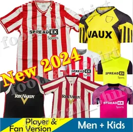 2024 2025 Sunderland New Home Third 축구 유니폼 스튜어트 심즈 로버츠 Amad Clarke Dajaku Embleton Evbans Onien Bellingham 23 24 축구 남자 어린이 셔츠 프리치드