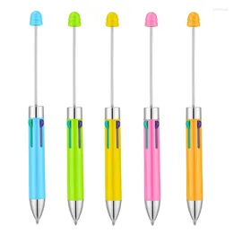 Piece Plastic Beadable Pen Diy Bead Ball Point Penns School Office Writing Signature