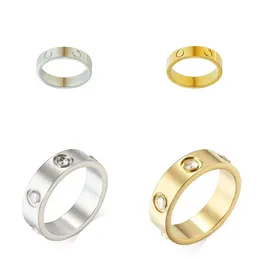 Love Screw Ring Titanium Steel Alloy Gold-plated Gold Sier Rose Men and Women Jewelry for Lovers Never Fade Not Allergic Gift -width4/5/6mm Size#5-11 rs