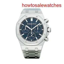 Damen AP Armband Uhr Epos Royal Oak Serie 26240st Black Plate Watch Mens Automatische mechanische Präzision Stahl Chronographen Uhr 41 Durchmesser Blauplatte