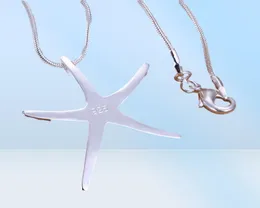 Fashion Party Jewelry Plated 925 Sterling Silver Starfish Pendant Necklace Christmas Gift 3815622