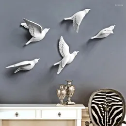 Figurine decorative 5pcs 3D Pigeon Wall Pasta appesa Porch Creative Porch Sfondo Soggiorno Casa Decorazione