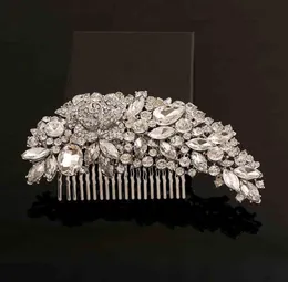 Cristalli di rinestina chiari Accessori per capelli da sposa sposa da sposa 2017 pettine floreali pettine per capelli per capelli accessori per gioielli S96980252