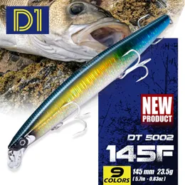 d1釣りlureの懸濁液アサシンミノー145mm235g 120mm195gサイレントウォブラー輝く塩水クランクベイトスナッパーシーバス240407