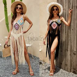 Vestidos casuais básicos vestido de grife de verão sexy hand gancho de biquíni camisa de protetor solar hollow hollow strap long borla aberta na praia tampa