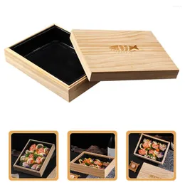 Dinkware Ingredienti giapponesi in legno Contenitore per sushi portatile Contenitori bentoy per pranzo vassoio