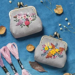 Evening Bags Women DIY Embroidery Coin Bag Small Wallet Self Handmade Gift Material