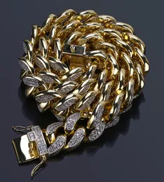 18 mm Miami Curb Cuban Link łańcuch 18 cali 22 -calowy oblodzony cały Diamond Hip Hop Bling Naszyjnik dla mężczyzn i kobiet6421832