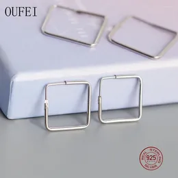 Orecchini doganici oufei 925 Sterling Silver Geometric Minimalist Square per Women Fashion Charm Gioielli B1067