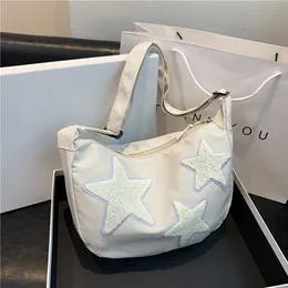 Kadın Tuval Çanta Öğrencileri Omuz Omuz Torbası Gençlik Bayanlar Messenger Çantası Kadın Crossbody Çantalar Fermuar Tote Slouchy Seyahat Çantası