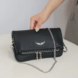 ZV Zadig Voltaire Chains Bags Designer Wings Diamond-ironing Bag Women Shoulder Rivet Handbag Crossbody Purse Leather Cross Body Chain Handbags