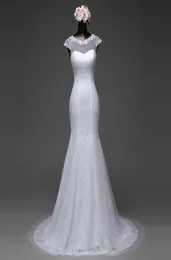 Poemssongs Elegant sexy sleeve Mermaid Wedding dress removable skirt with a train and lace back vestido de noivas 2017ball gown2991110