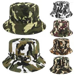 Berets Cotton Polyester Eimer Hats Mode Camouflage Hip Hop Fisherman Cap Panama Sommer