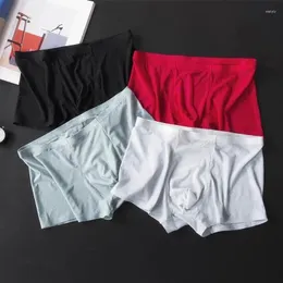 UNDUPTS 2024 Summermen Boksörler Dikişsiz Buz Soğuk İç Giyim Boksör SPANDEX 3D Kasık Naylon Çizgili Şort M-3XL 3 PCS/LOT